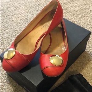 Giuseppe Zanotti red ballet flats